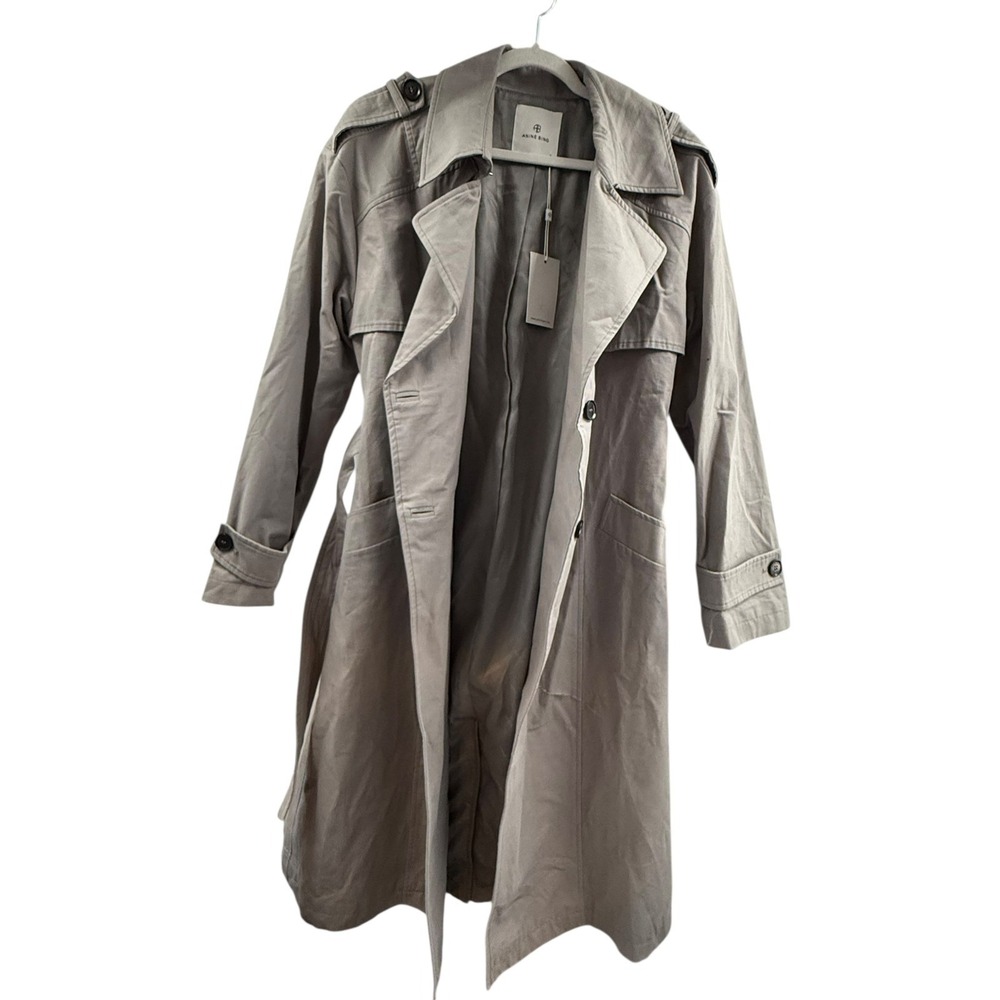 Annie Bing Long Women's Medium Gray Finley Trench Coat *FLAW* - Picture 3 of 12